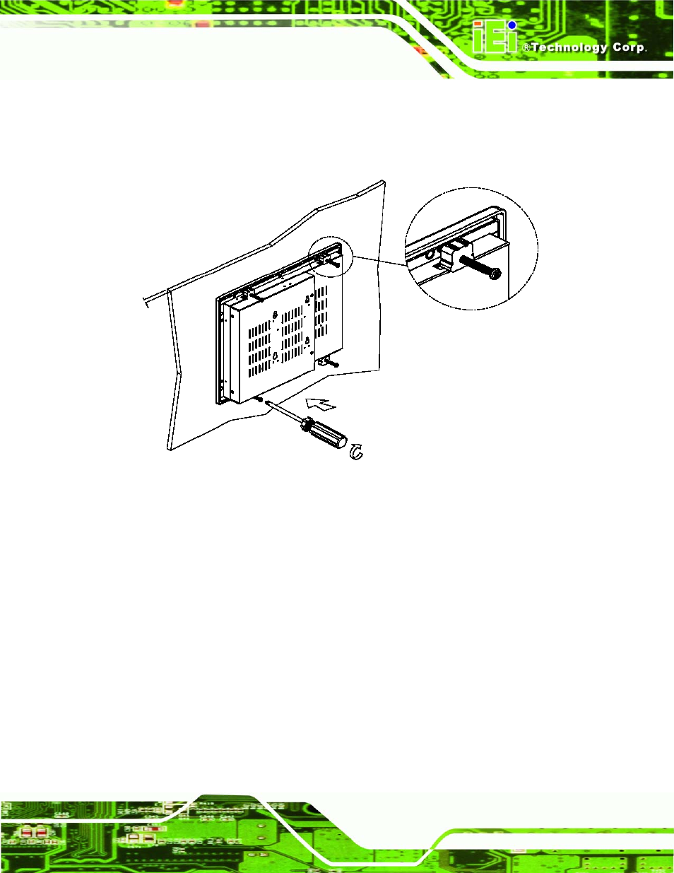 Figure 5-8: panel mounting clamp position | IEI Integration SRM_121_150 v1.11 User Manual | Page 77 / 120