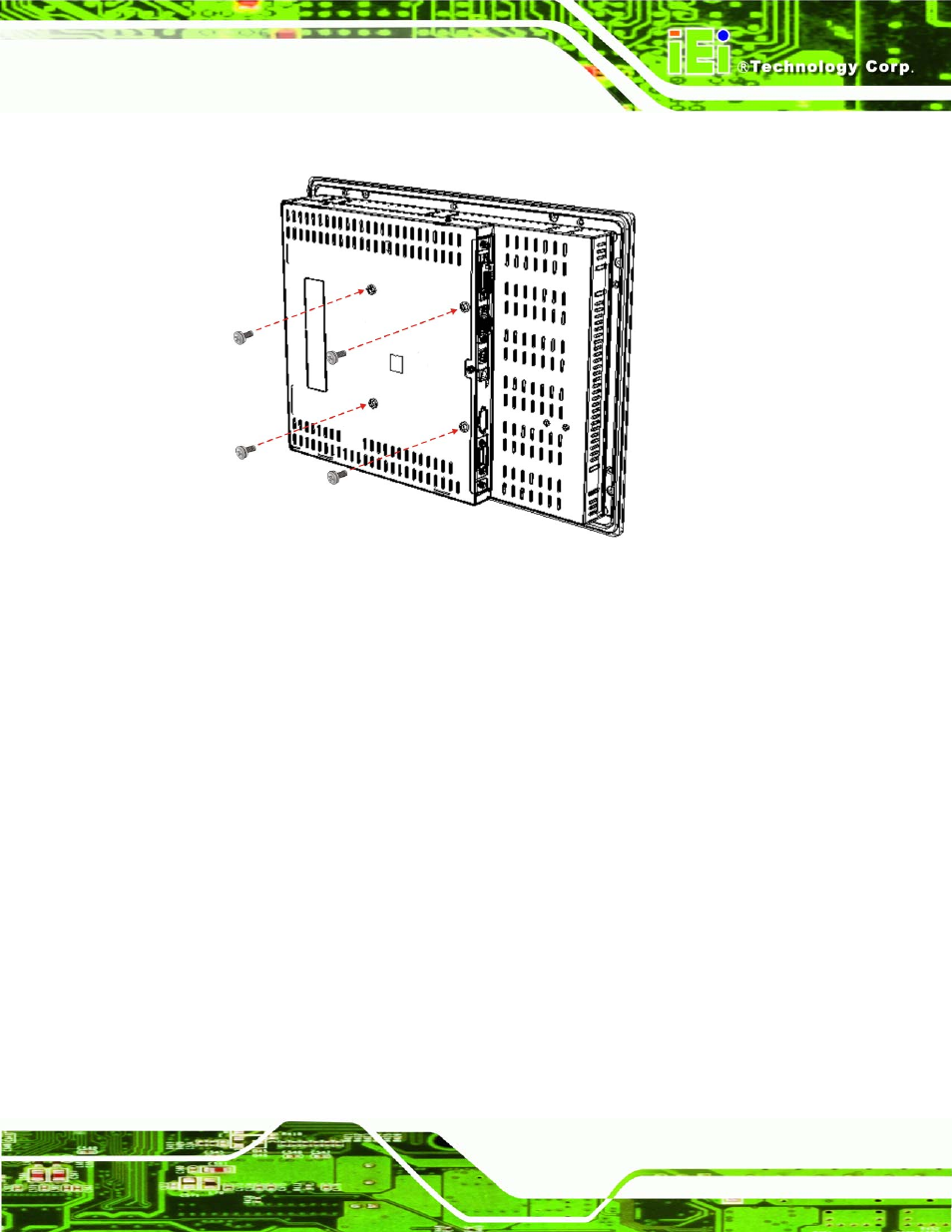 Figure 5-12: monitor support screws | IEI Integration SRM_121_150 v1.11 User Manual | Page 81 / 120