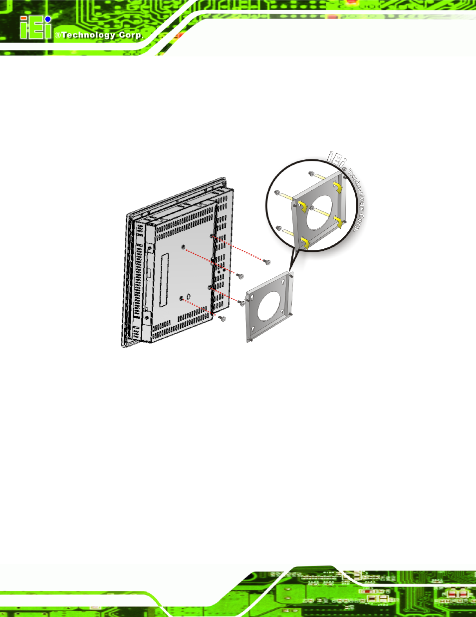Figure 5-13: wall mounting the monitor | IEI Integration SRM_121_150 v1.11 User Manual | Page 82 / 120