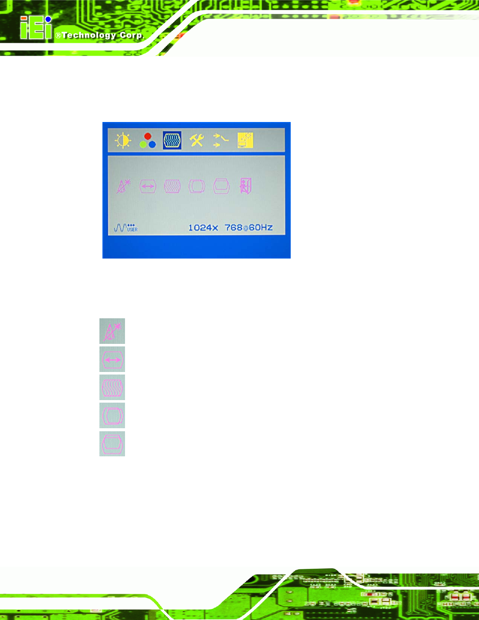 3 image settings, Figure 6-4: image settings menu | IEI Integration SRM_121_150 v1.11 User Manual | Page 92 / 120