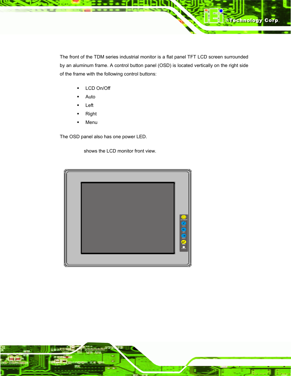 1 front view, Figure 1-1: front view | IEI Integration TDM_Series v2.01 User Manual | Page 19 / 79