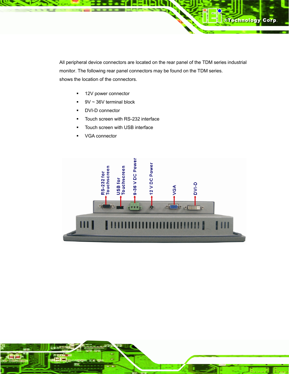 3 rear panel, Anel | IEI Integration TDM_Series v2.01 User Manual | Page 27 / 79