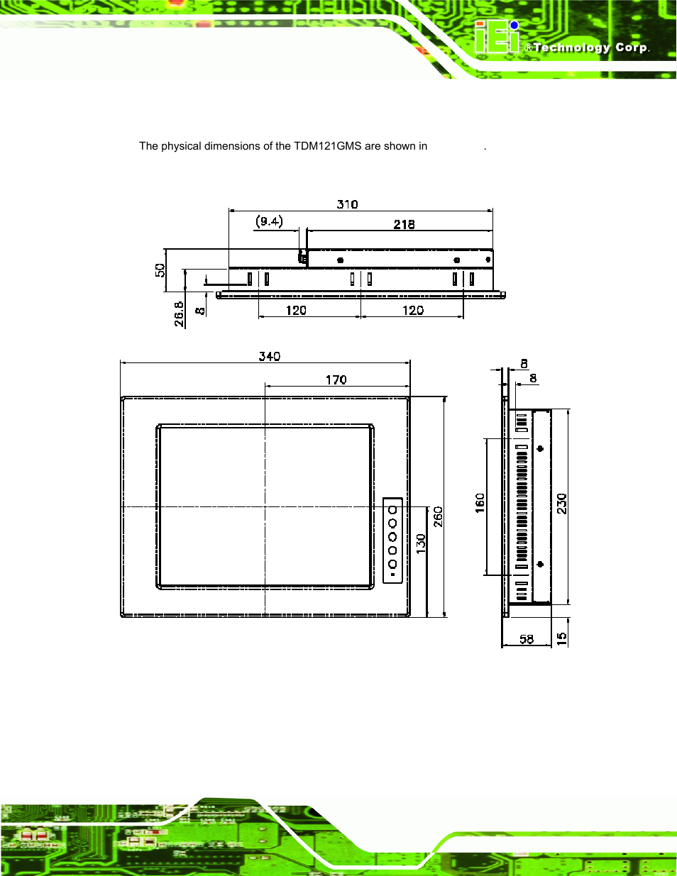 2 tdm-121gms physical dimensions | IEI Integration TDM_Series v2.01 User Manual | Page 29 / 79