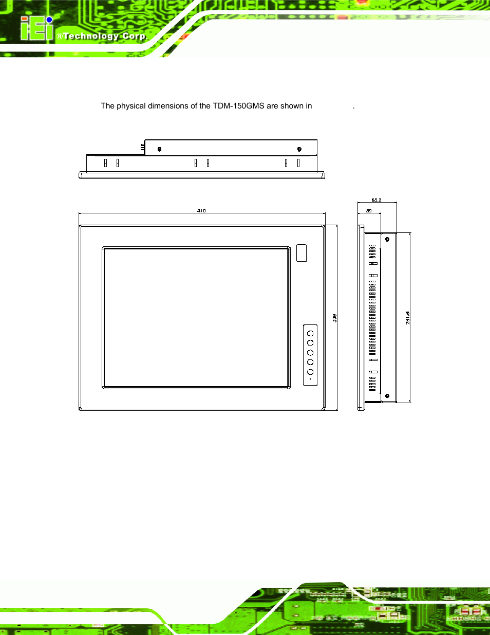 3 tdm-150gms physical dimensions | IEI Integration TDM_Series v2.01 User Manual | Page 30 / 79