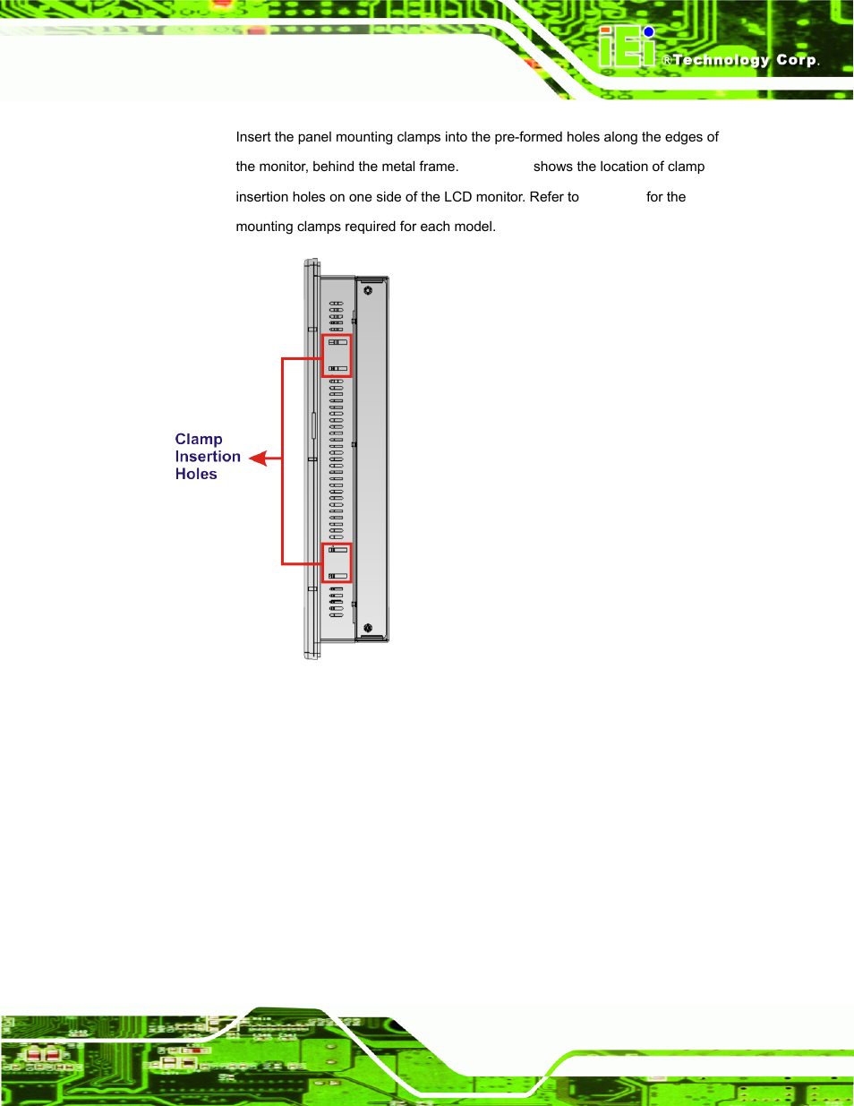 Figure 4-8: clamp insertion holes | IEI Integration TDM_Series v2.01 User Manual | Page 51 / 79