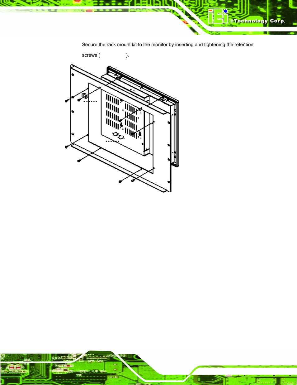 Figure 4-10: secure the rack mount kit | IEI Integration TDM_Series v2.01 User Manual | Page 53 / 79