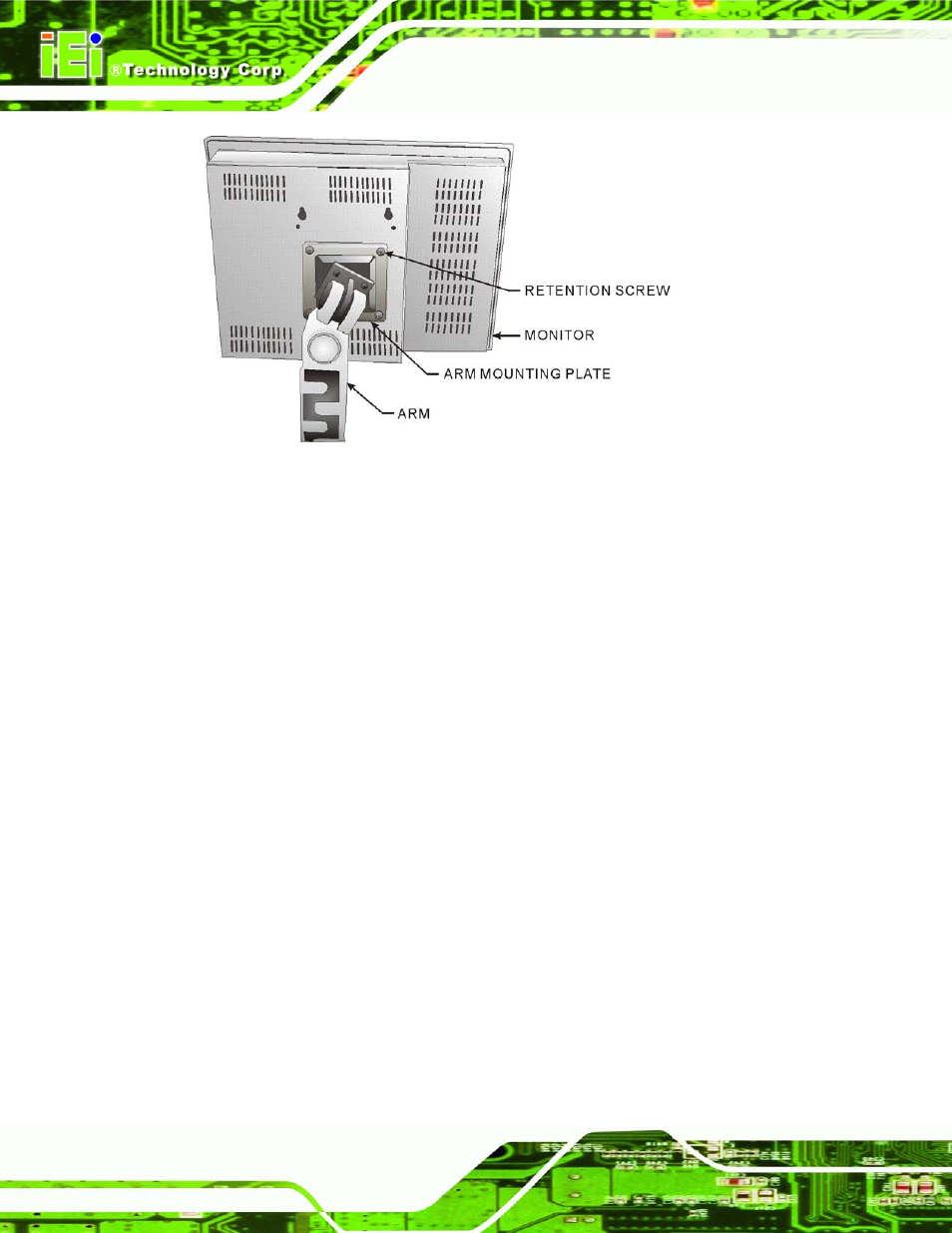Figure 5-26: monitor arm mounting | IEI Integration DM_Series v1.14 User Manual | Page 150 / 198