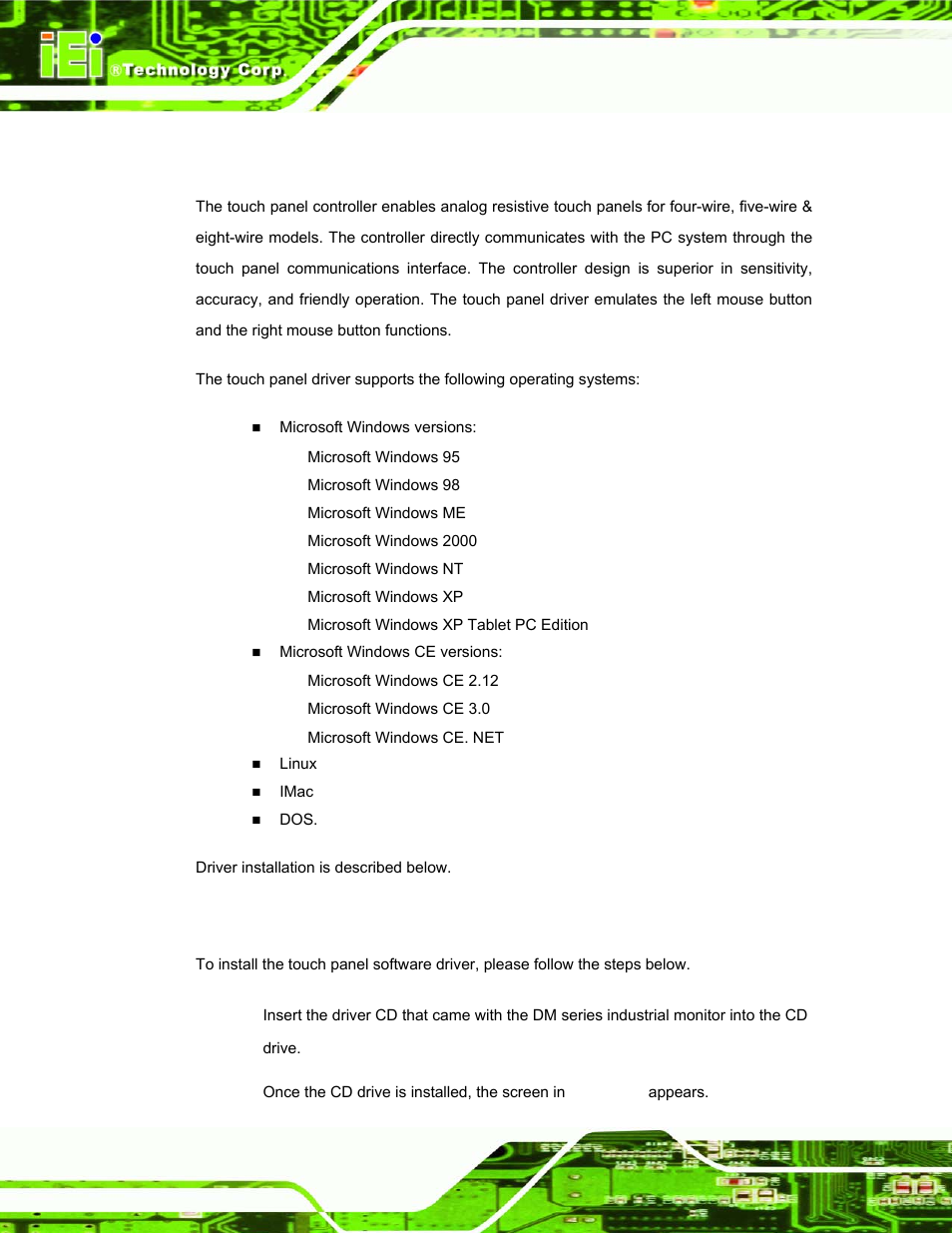 1 introduction, 2 driver installation, Ntroduction | River, Nstallation | IEI Integration DM_Series v1.14 User Manual | Page 164 / 198