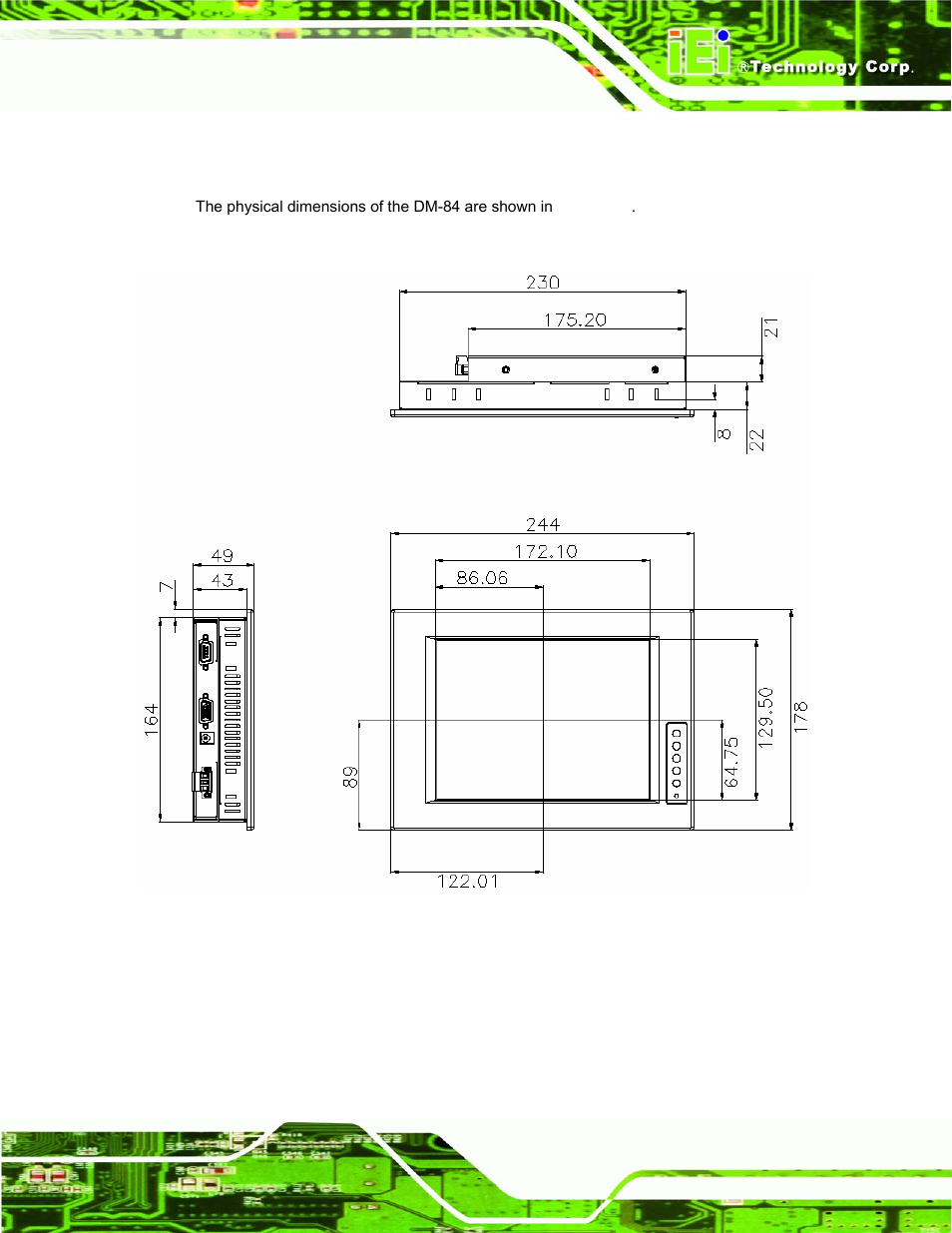 7 dm-84 physical dimensions | IEI Integration DM_Series v1.14 User Manual | Page 45 / 198