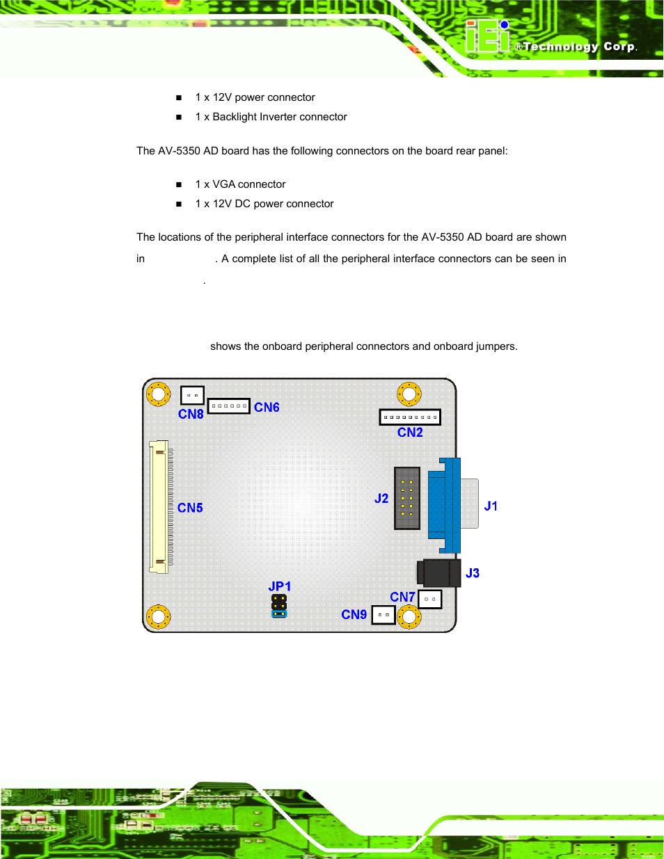 3 av-5350 ad board layout, Figure 4-15: connector and jumper locations | IEI Integration DM_Series v1.14 User Manual | Page 93 / 198