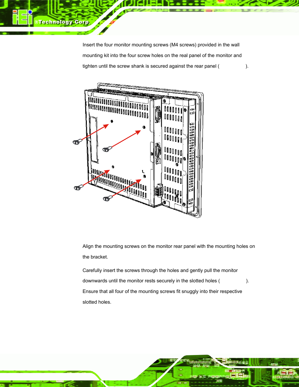 Figure 5-28: monitor support screws | IEI Integration DM_Series v2.04 User Manual | Page 84 / 128