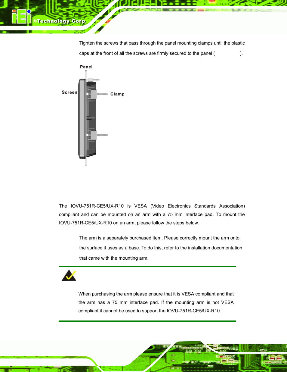 3 arm mounting | IEI Integration IOVU-751R User Manual | Page 43 / 58