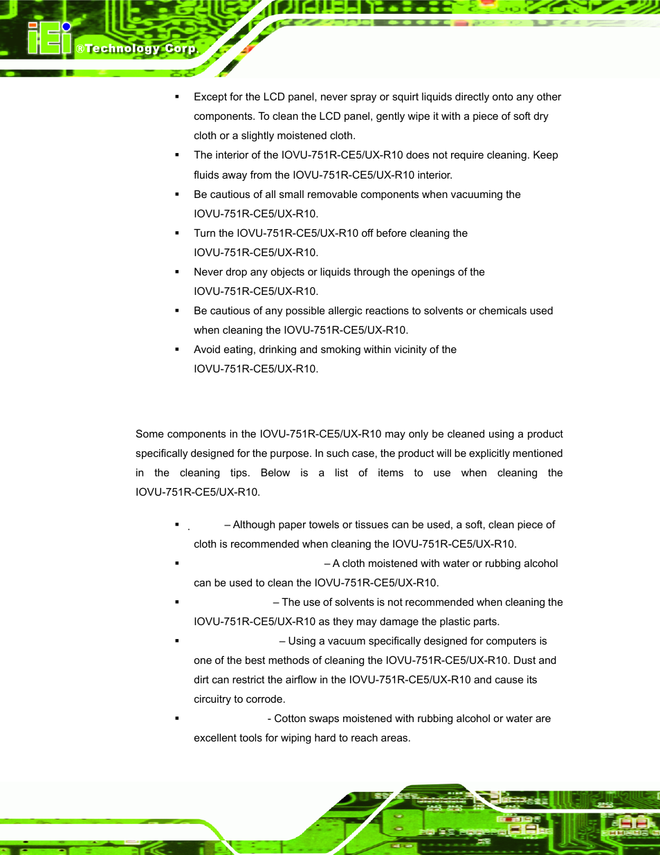B.2.2 cleaning tools | IEI Integration IOVU-751R User Manual | Page 53 / 58