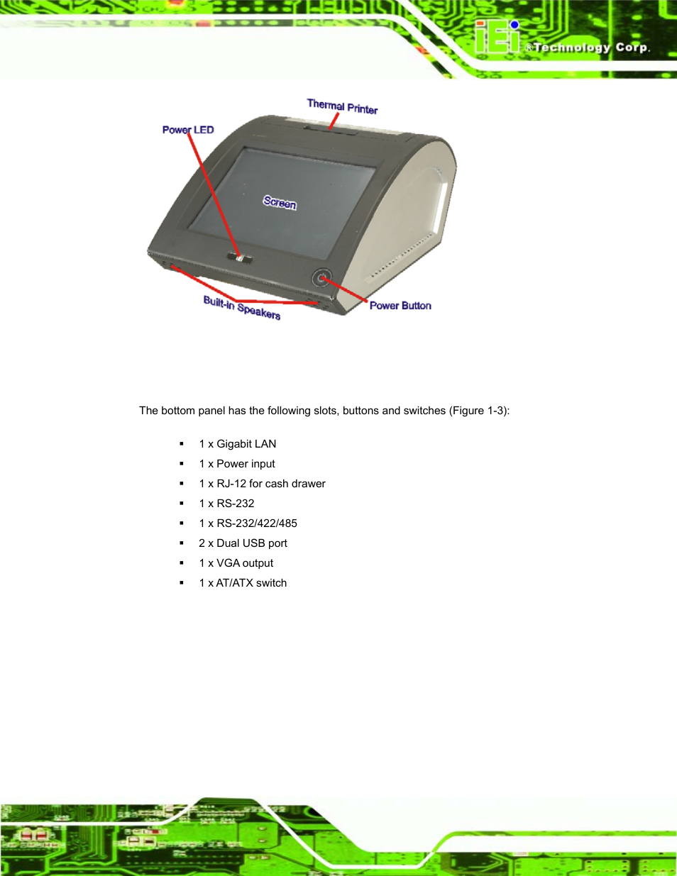 4 connectors, Onnectors, Figure 1-2: front panel | IEI Integration EP-308A v1.12 User Manual | Page 13 / 102