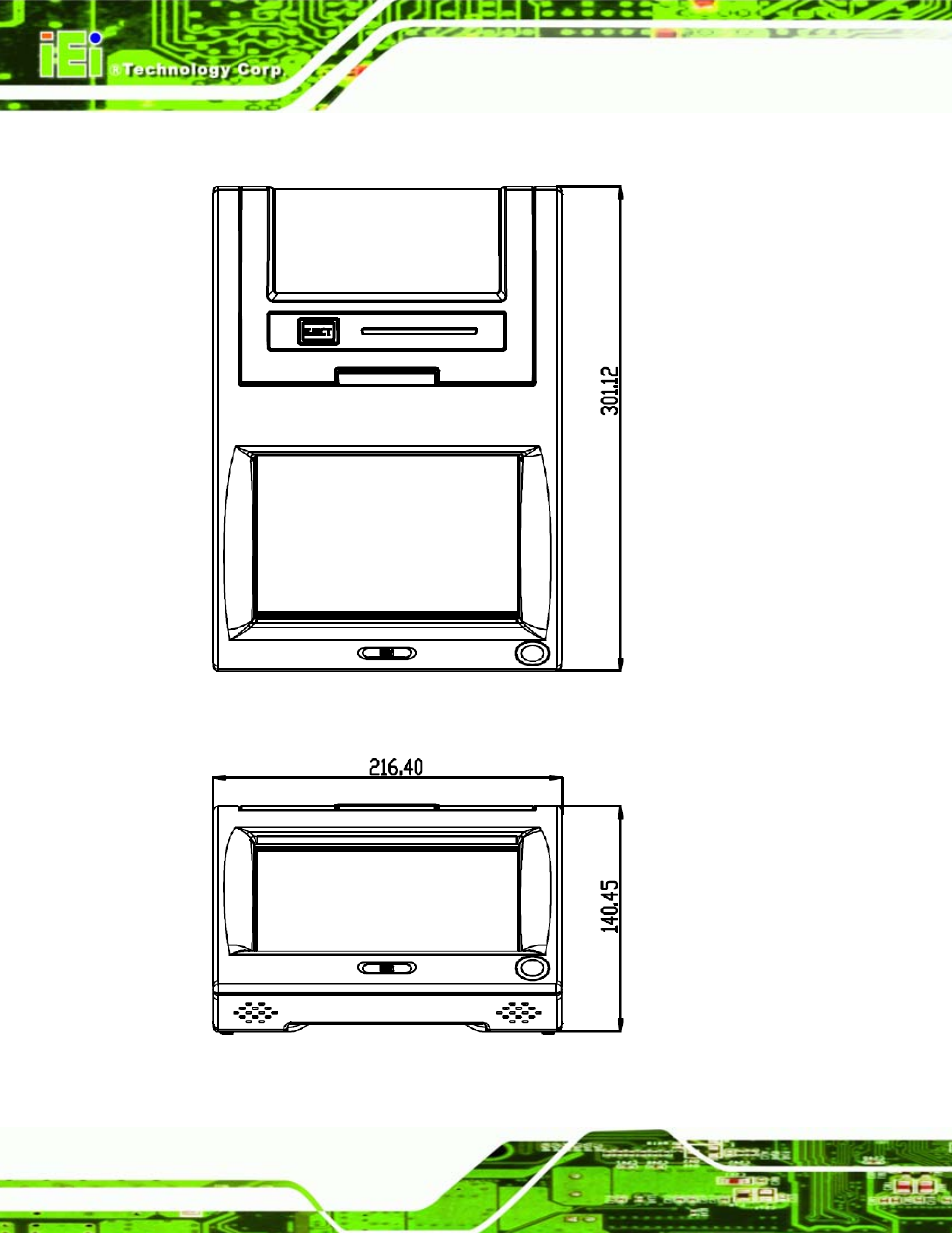 6 dimensions, Imensions, Figure 1-4: dimensions (units in mm) | IEI Integration EP-308A v1.12 User Manual | Page 16 / 102