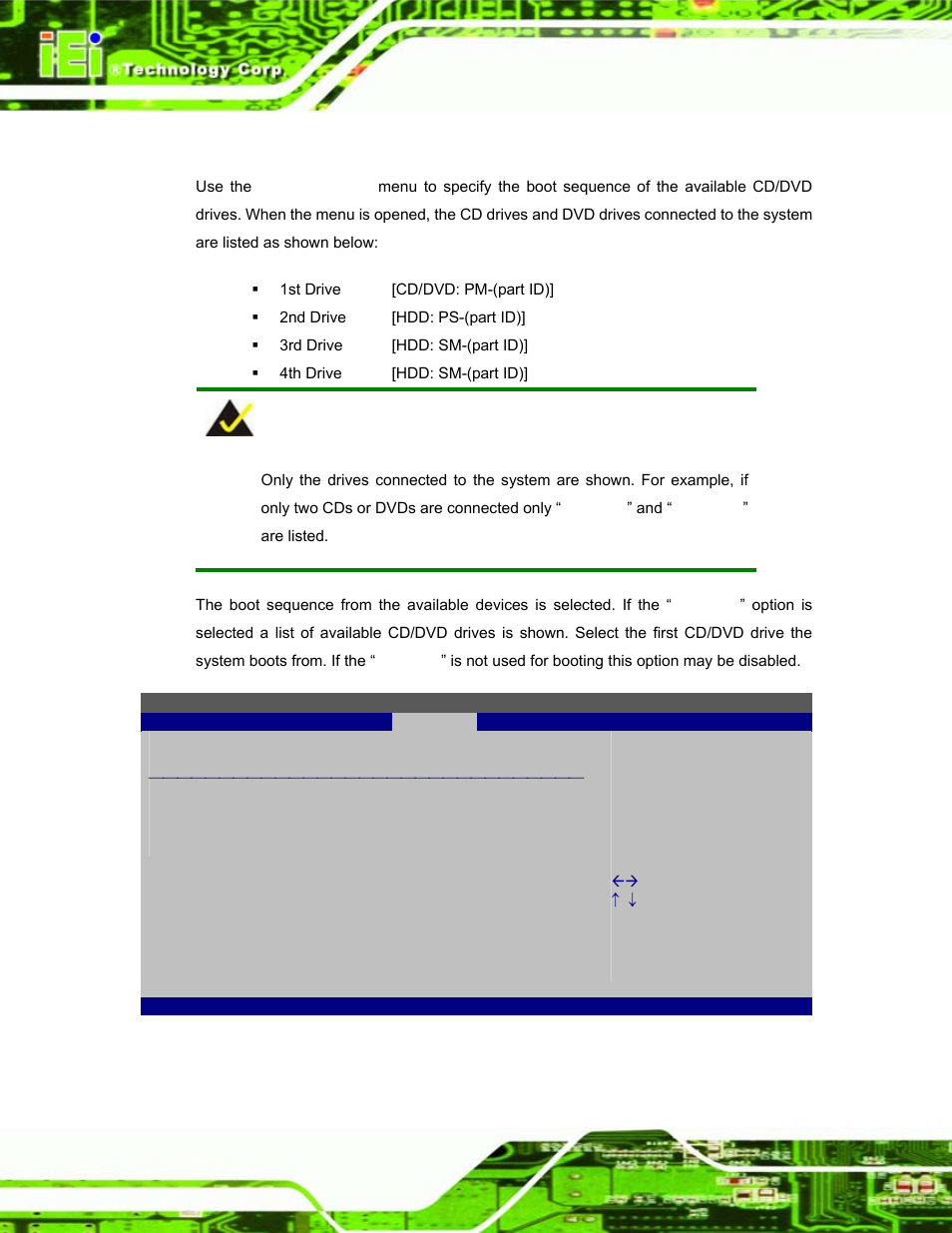 5 cd/dvd drives, Bios menu 20: cd/dvd drives | IEI Integration EP-308A v1.12 User Manual | Page 72 / 102