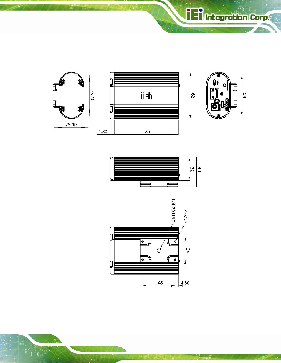 5 dimensions, 1 itdb-100l dimensions, Imensions | Figure 1-5: itdb-100l dimensions (millimeters) | IEI Integration ITDB-100L User Manual | Page 16 / 87