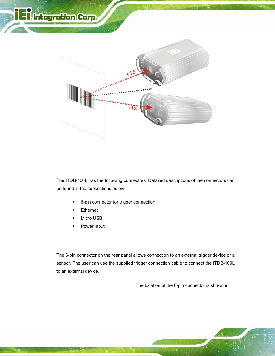 3 external peripheral interface connectors, 1 6-pin connector for trigger connection, Xternal | Eripheral, Nterface, Onnectors, Figure 3-3: adjusting the itdb-100l | IEI Integration ITDB-100L User Manual | Page 27 / 87