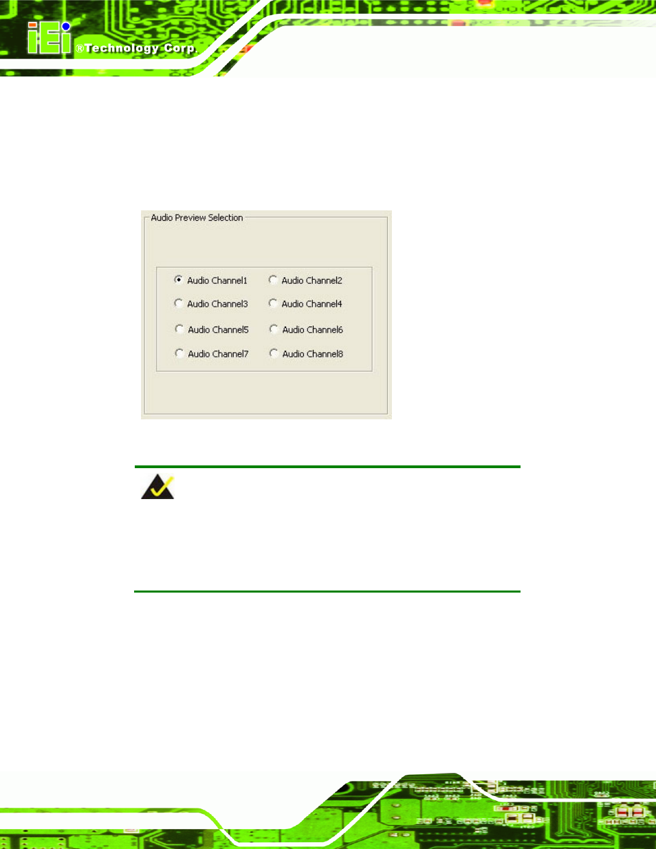 Figure 6-16: audio preview selection | IEI Integration IVCME-C604 User Manual | Page 66 / 81