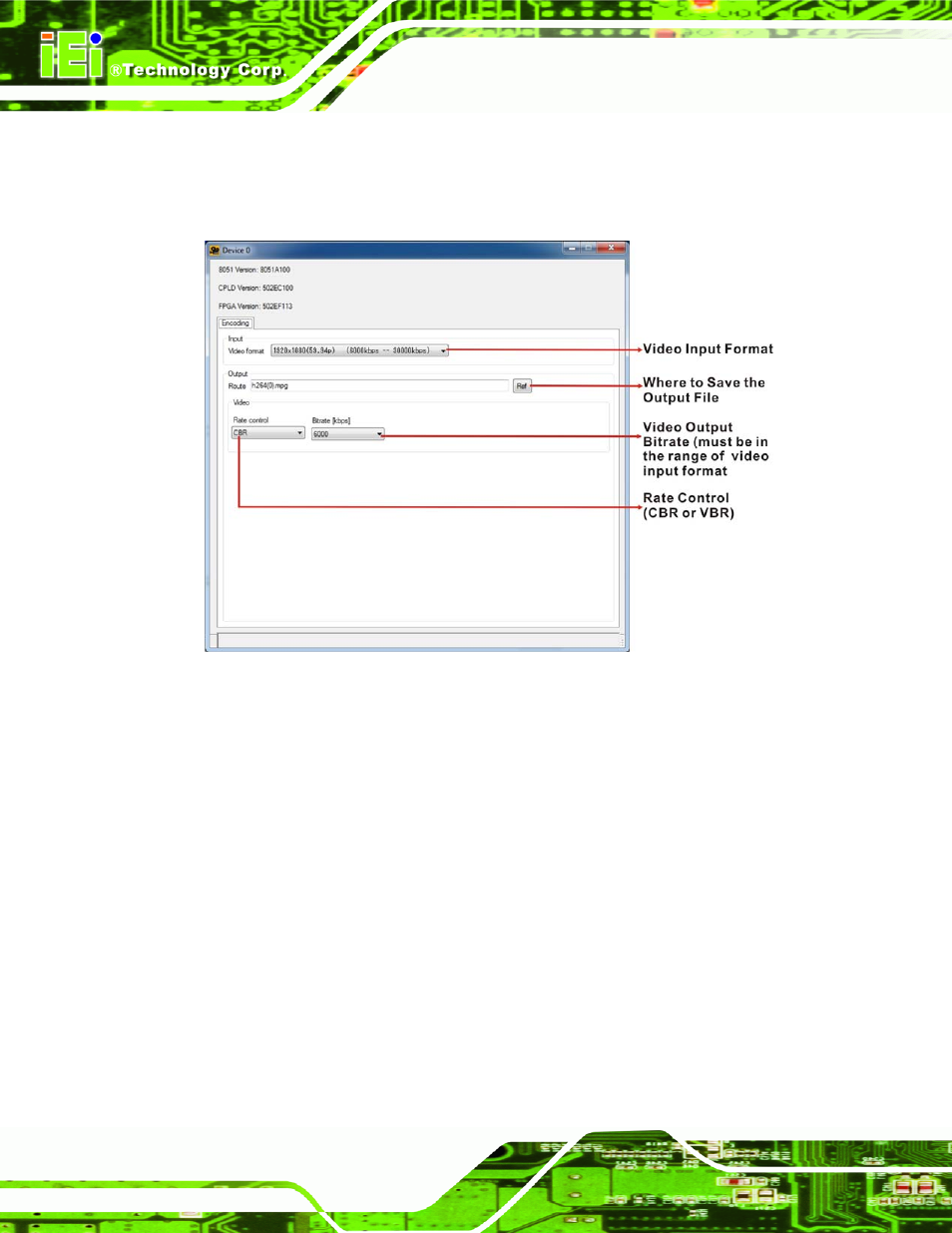 Figure 4-3: encoding settings | IEI Integration HDC-502E User Manual | Page 33 / 40