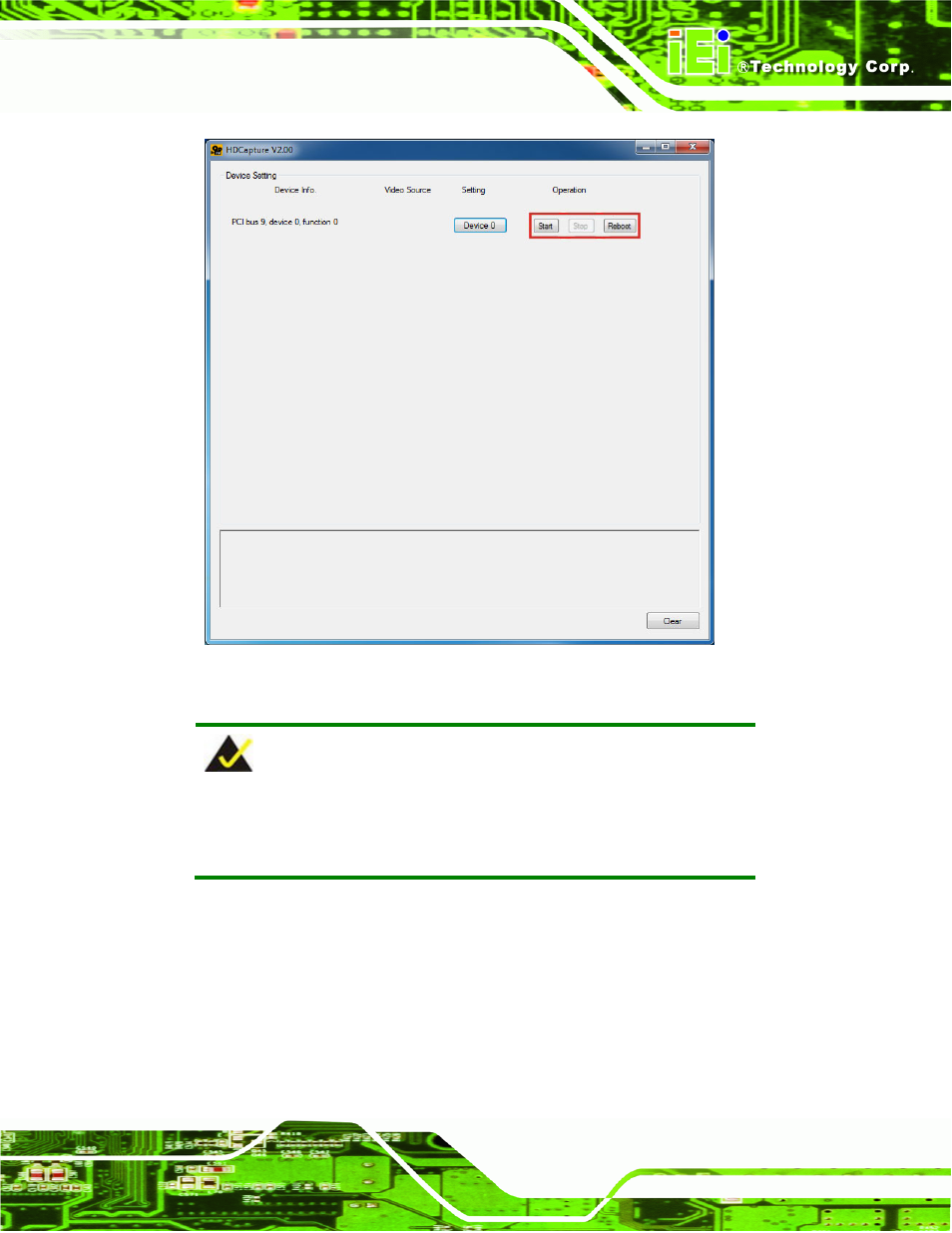 3 video decoding, Ideo, Ecoding | Figure 4-3: video capture control | IEI Integration HDC-4x-Series User Manual | Page 36 / 65
