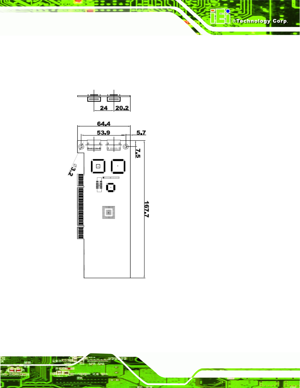 7 dimensions, 1 hdc-301 dimensions, Imensions | Figure 1-6: hdc-301 dimensions (mm) | IEI Integration HDC-3x-Series User Manual | Page 17 / 61