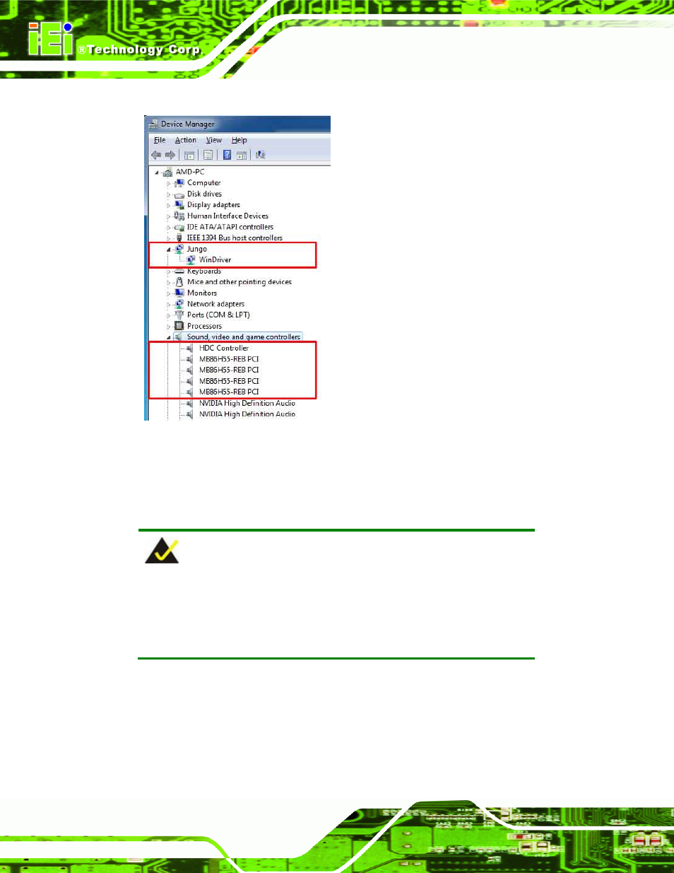 1 driver installation in 64-bit windows 7 os, Figure 3-6: device manager | IEI Integration HDC-3x-Series User Manual | Page 36 / 61