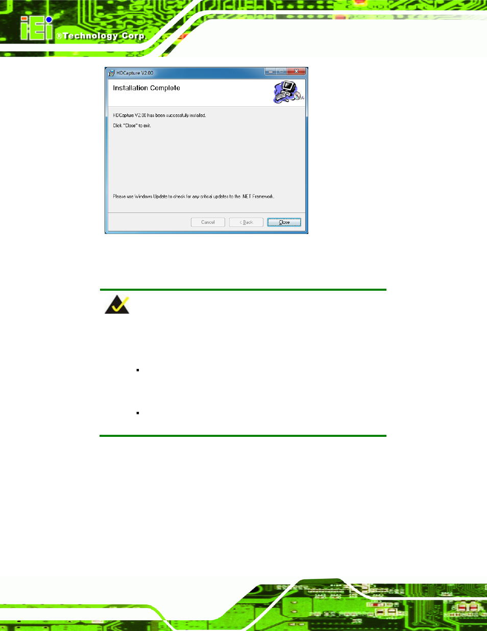 Figure 3-13: installation complete | IEI Integration HDC-3x-Series User Manual | Page 42 / 61