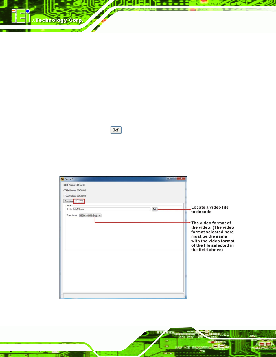 3 video decoding, Ideo, Ecoding | Figure 4-5: decoding settings | IEI Integration HDC-3x-Series User Manual | Page 50 / 61