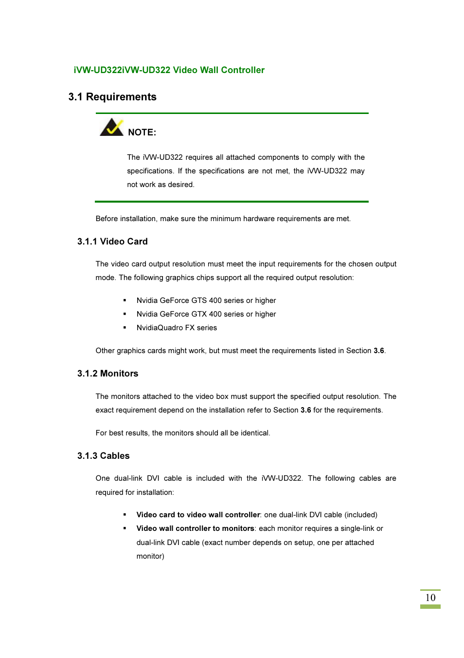 10 3.1 requirements | IEI Integration iVW-UD322 User Manual | Page 17 / 56