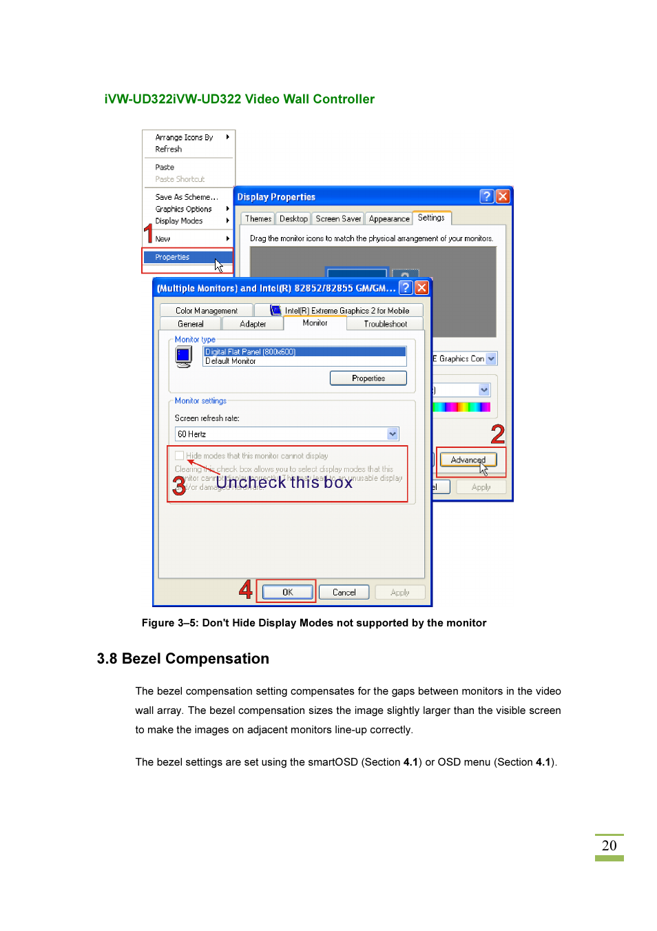 8 bezel compensation | IEI Integration iVW-UD322 User Manual | Page 27 / 56