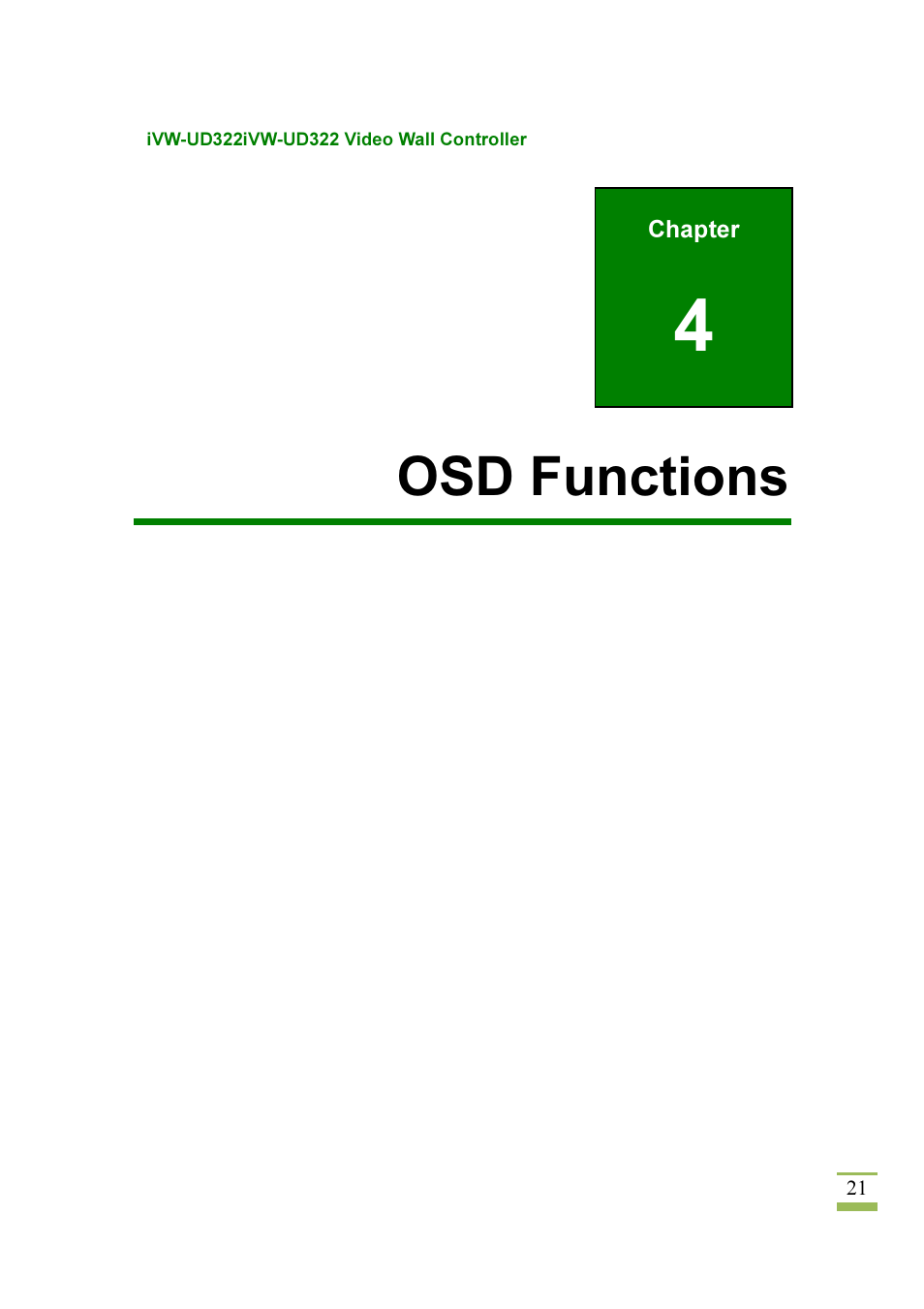 4osd functions | IEI Integration iVW-UD322 User Manual | Page 28 / 56