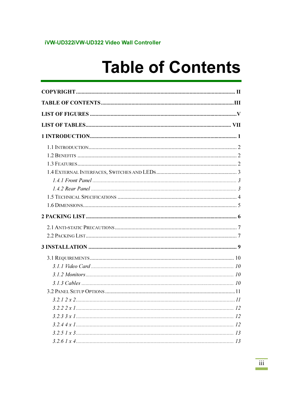 IEI Integration iVW-UD322 User Manual | Page 3 / 56