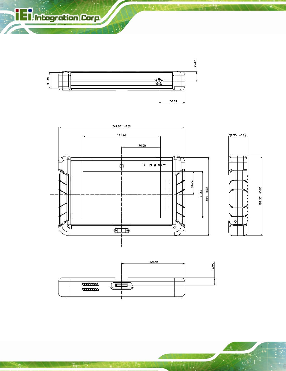10 dimensions, Imensions, Figure 1-8: dimensions (units in mm) | IEI Integration ICECARE 7 User Manual | Page 21 / 95