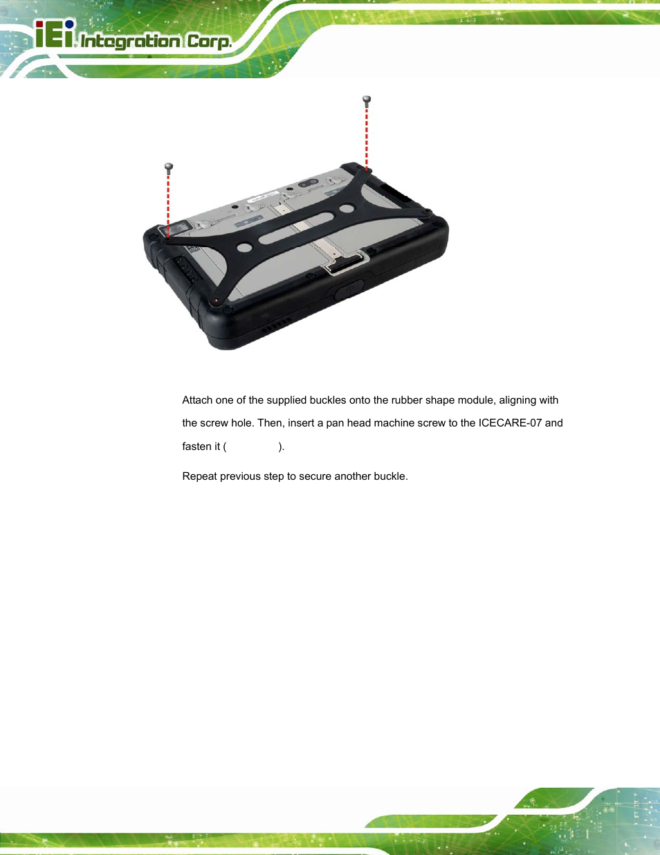 Figure 3-8: securing the rubber shape module | IEI Integration ICECARE 7 User Manual | Page 33 / 95