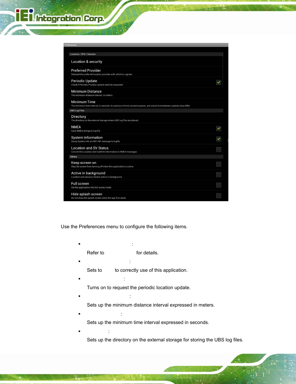 Figure 4-30: preferences menu | IEI Integration ICECARE 7 User Manual | Page 71 / 95