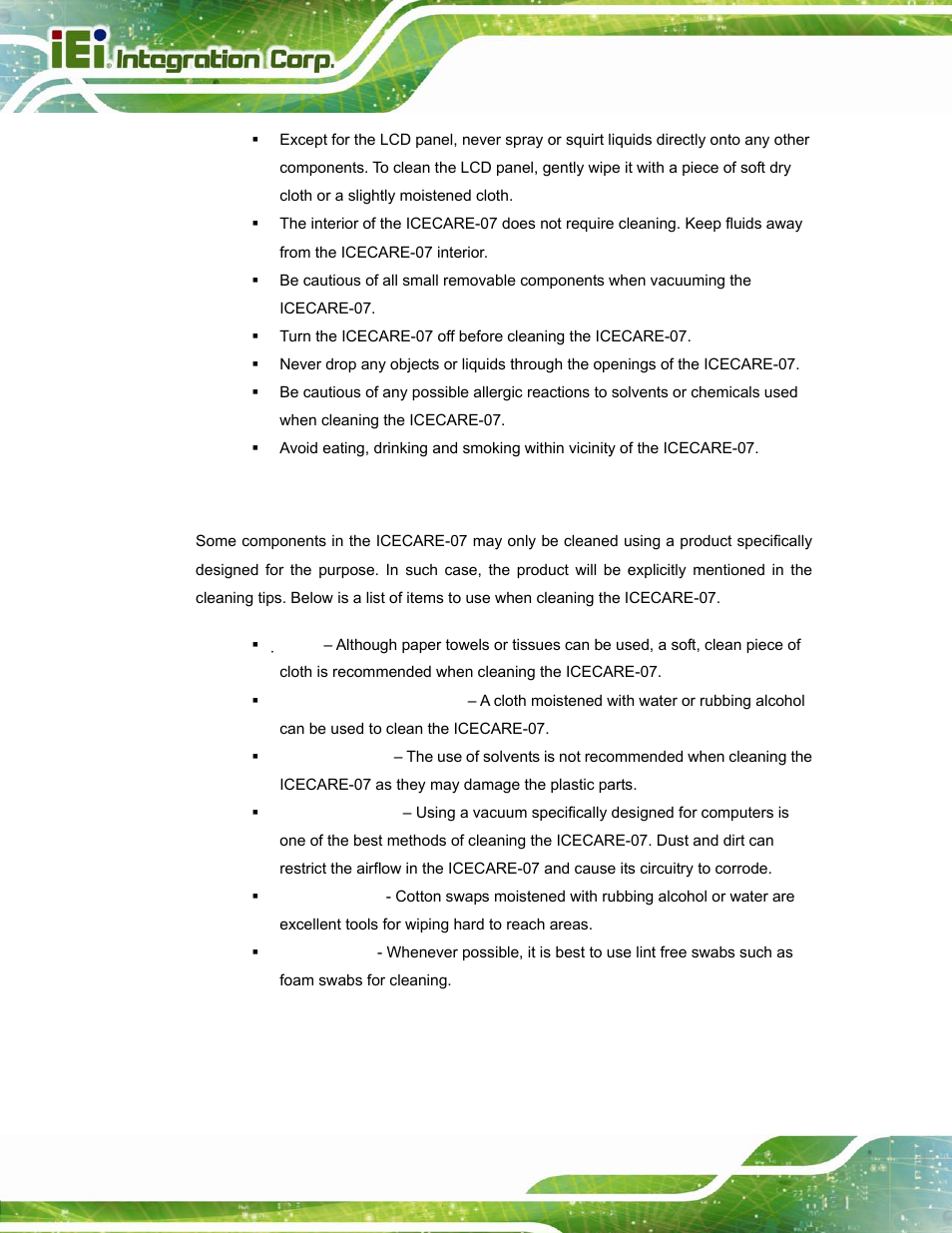 A.2.2 cleaning tools | IEI Integration ICECARE 7 User Manual | Page 91 / 95