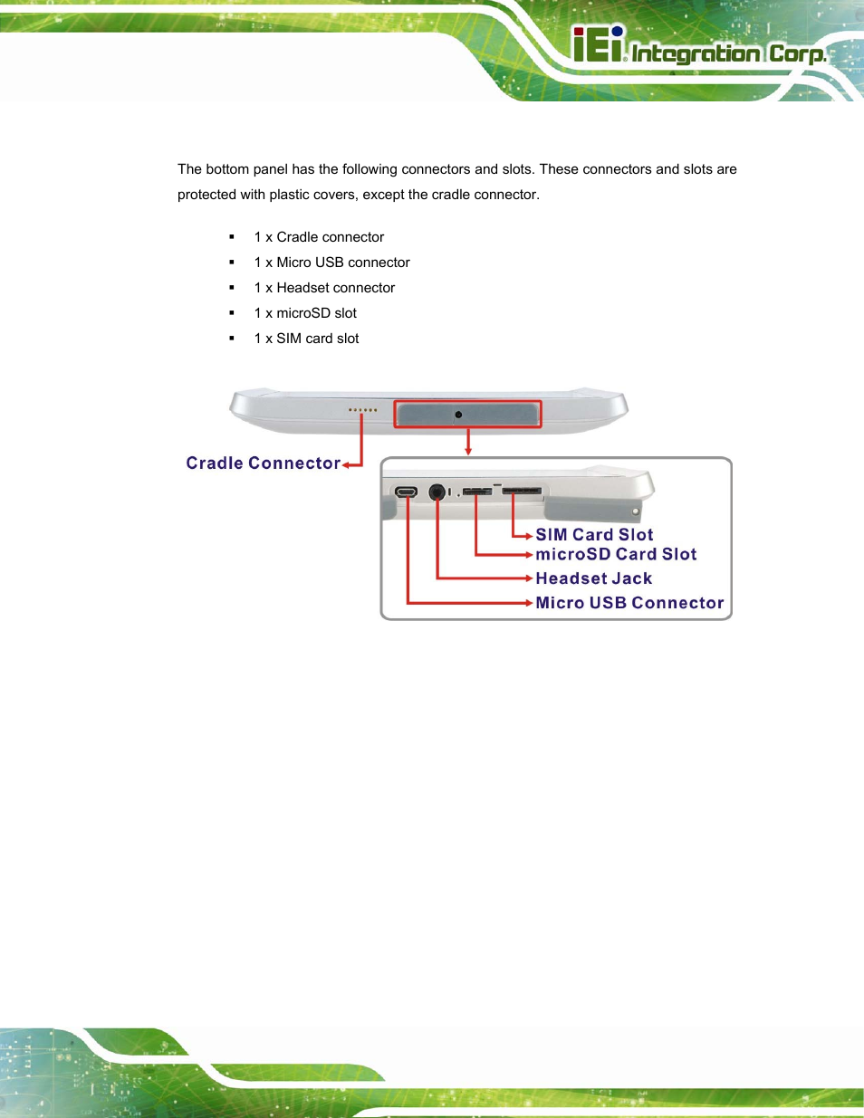 7 bottom panel, Ottom, Anel | Figure 1-5: bottom panel | IEI Integration ICELOG 7 User Manual | Page 14 / 68