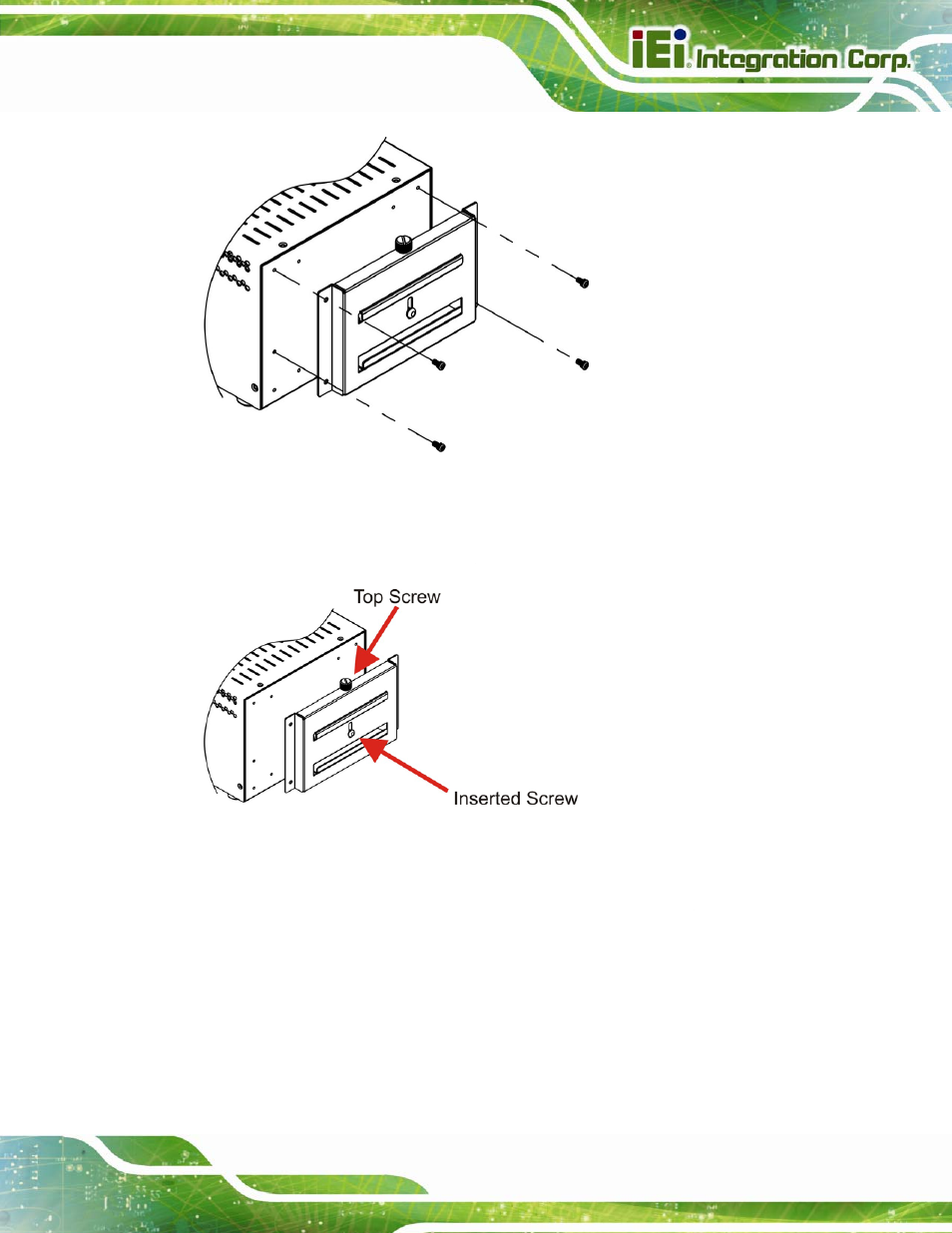 Figure 3-3: din rail mounting bracket, Figure 3-4: screw locations | IEI Integration AVL-3000 User Manual | Page 31 / 151