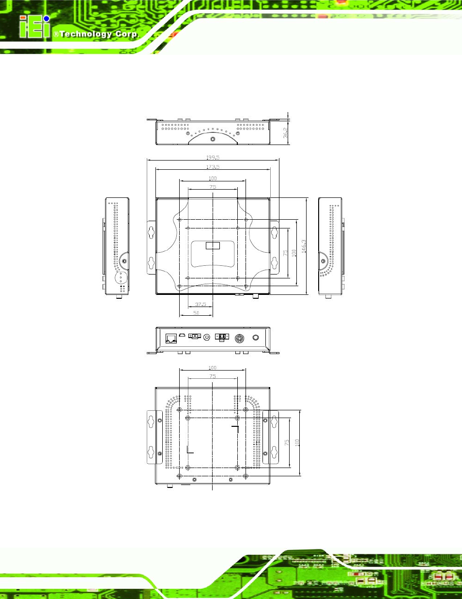 2 aups-b10/aups-b20 dimensions, Figure 1-9: aups-b10/b20 dimensions (mm) | IEI Integration AUPS-AB10-20 v1.00 User Manual | Page 21 / 50