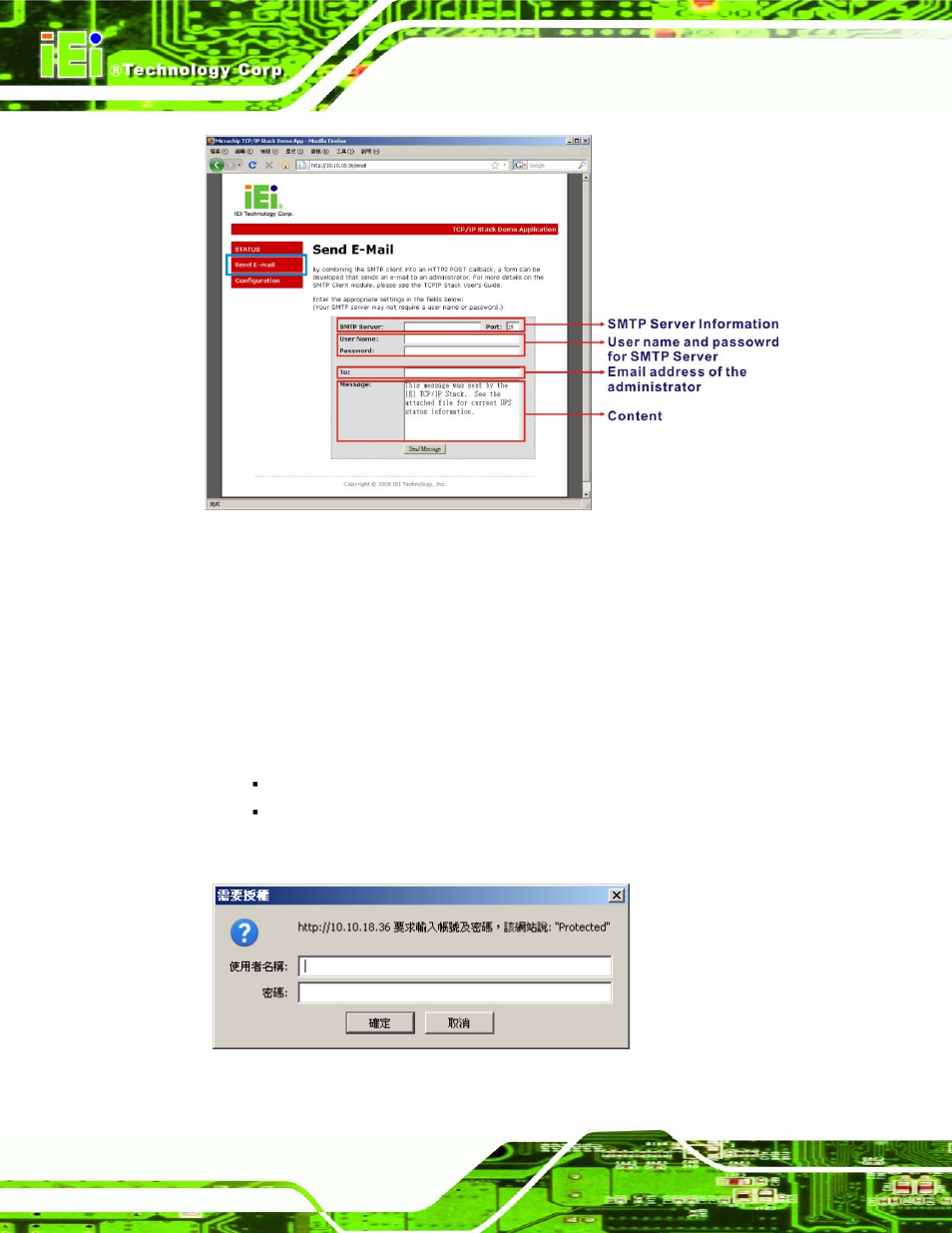 Figure 4-21: enter user name and password | IEI Integration AUPS-AB10-20 v1.00 User Manual | Page 45 / 50
