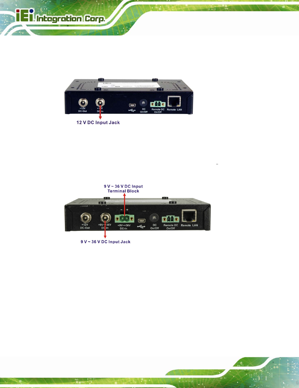 1 aups-a10 power input connector, 2 aups-a20 power input connectors | IEI Integration AUPS-AB10-20 v1.01 User Manual | Page 14 / 55