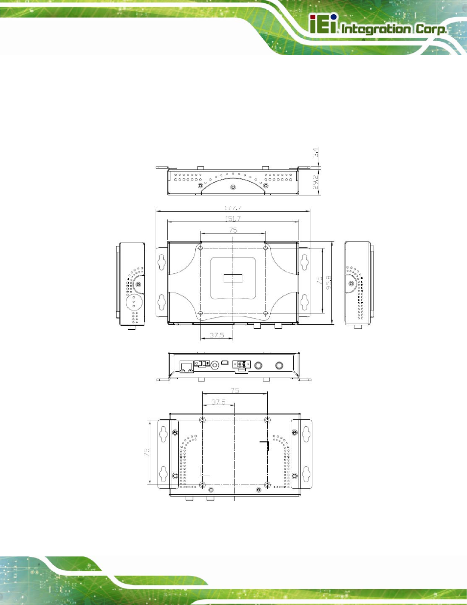 6 aups series dimensions, 1 aups-a10/aups-a20 dimensions | IEI Integration AUPS-AB10-20 v1.01 User Manual | Page 19 / 55