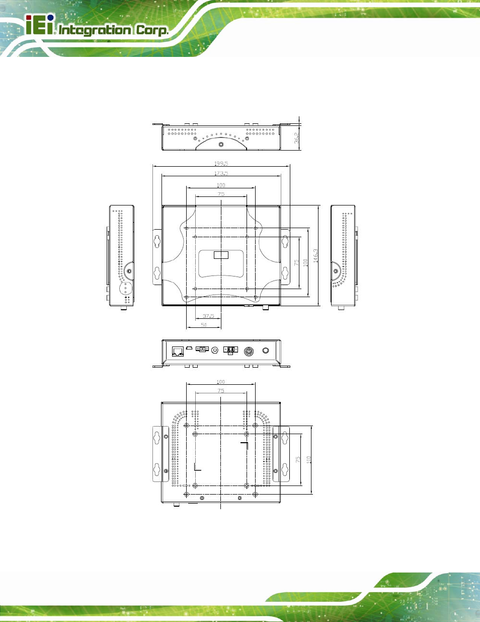 2 aups-b10/aups-b20 dimensions | IEI Integration AUPS-AB10-20 v1.01 User Manual | Page 20 / 55