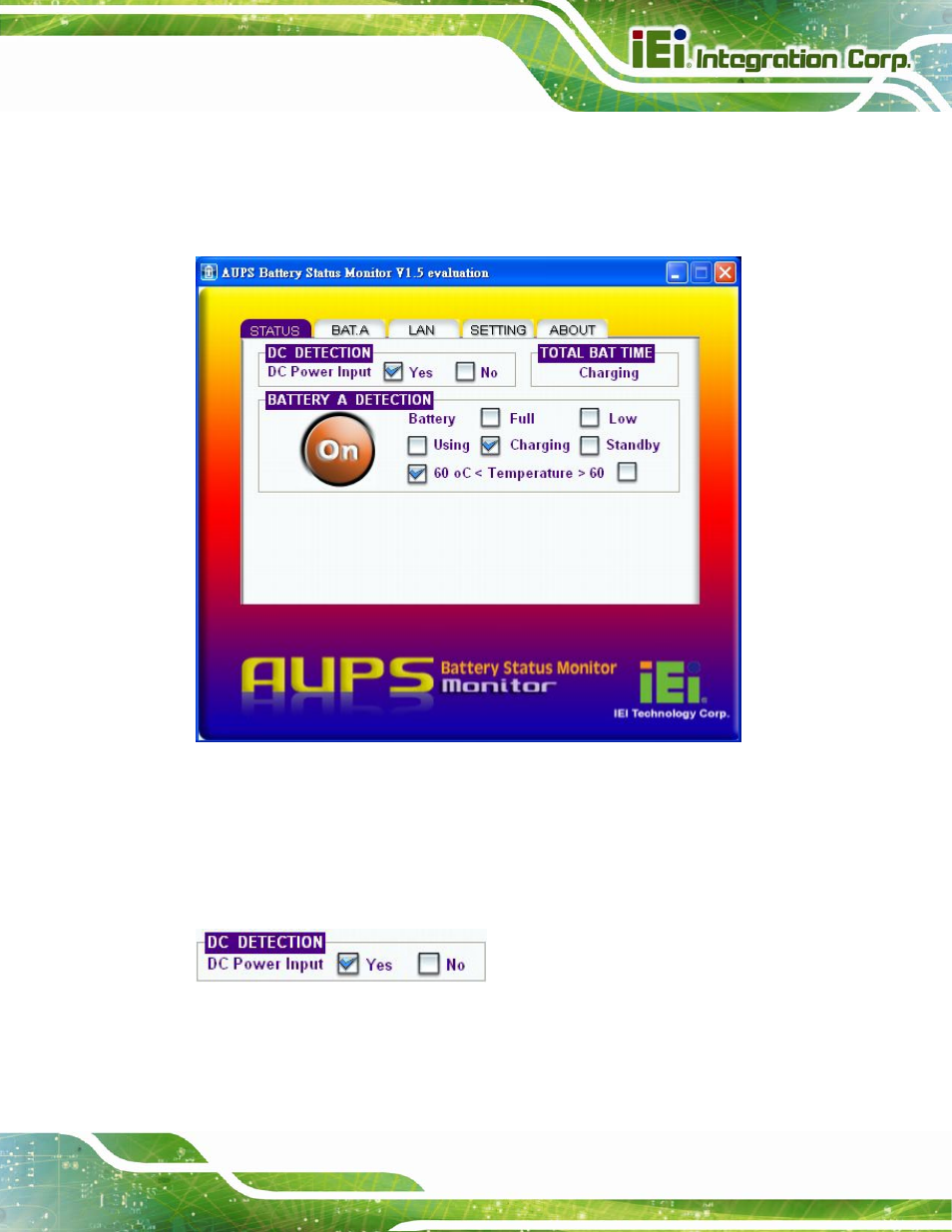 2 status information, 1 dc detection | IEI Integration AUPS-AB10-20 v1.01 User Manual | Page 35 / 55