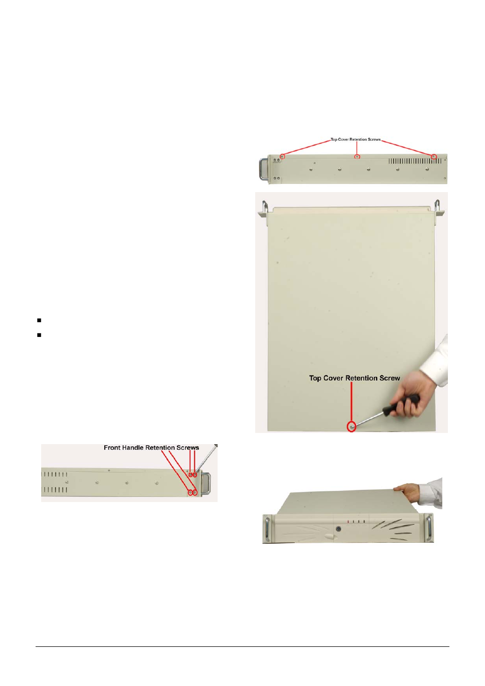 Installation steps, Step 1: unpack, Step 2: front handle installation | Step 3: remove the top cover | IEI Integration RACK-2100G User Manual | Page 3 / 10