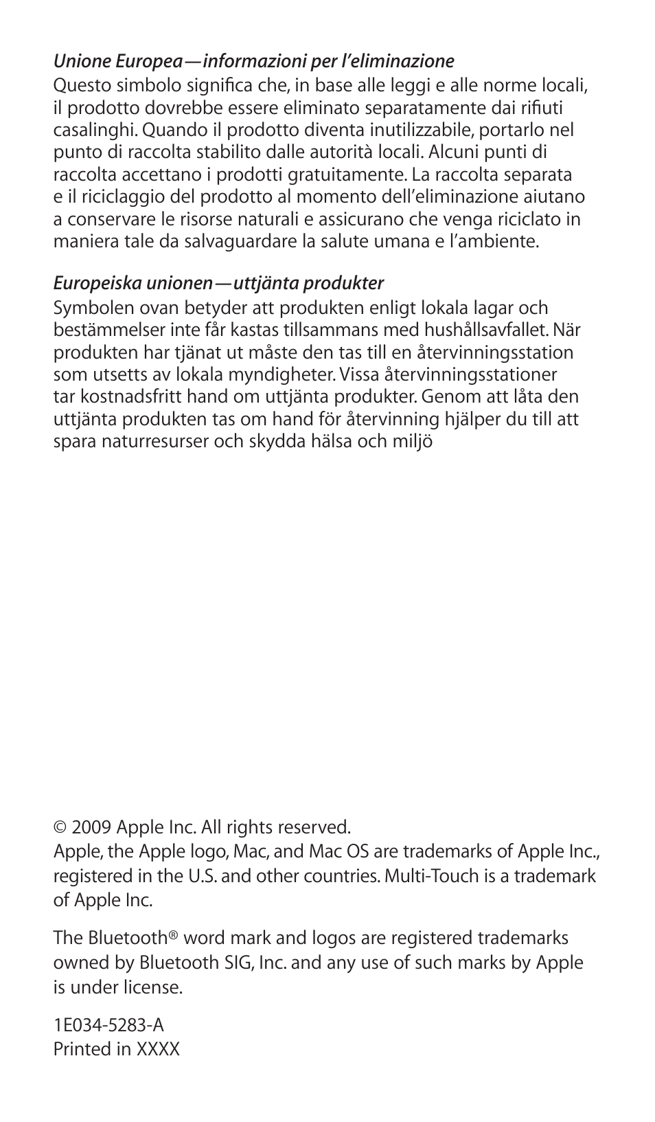 Apple Magic Mouse User Manual | Page 46 / 46