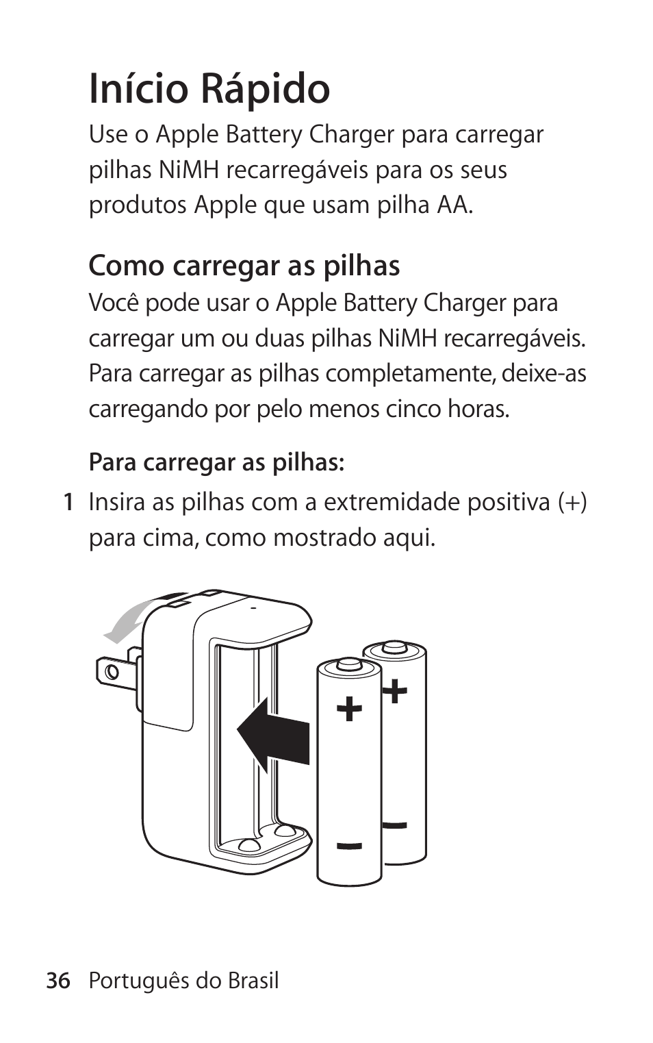 Início rápido | Apple Battery Charger User Manual | Page 36 / 52