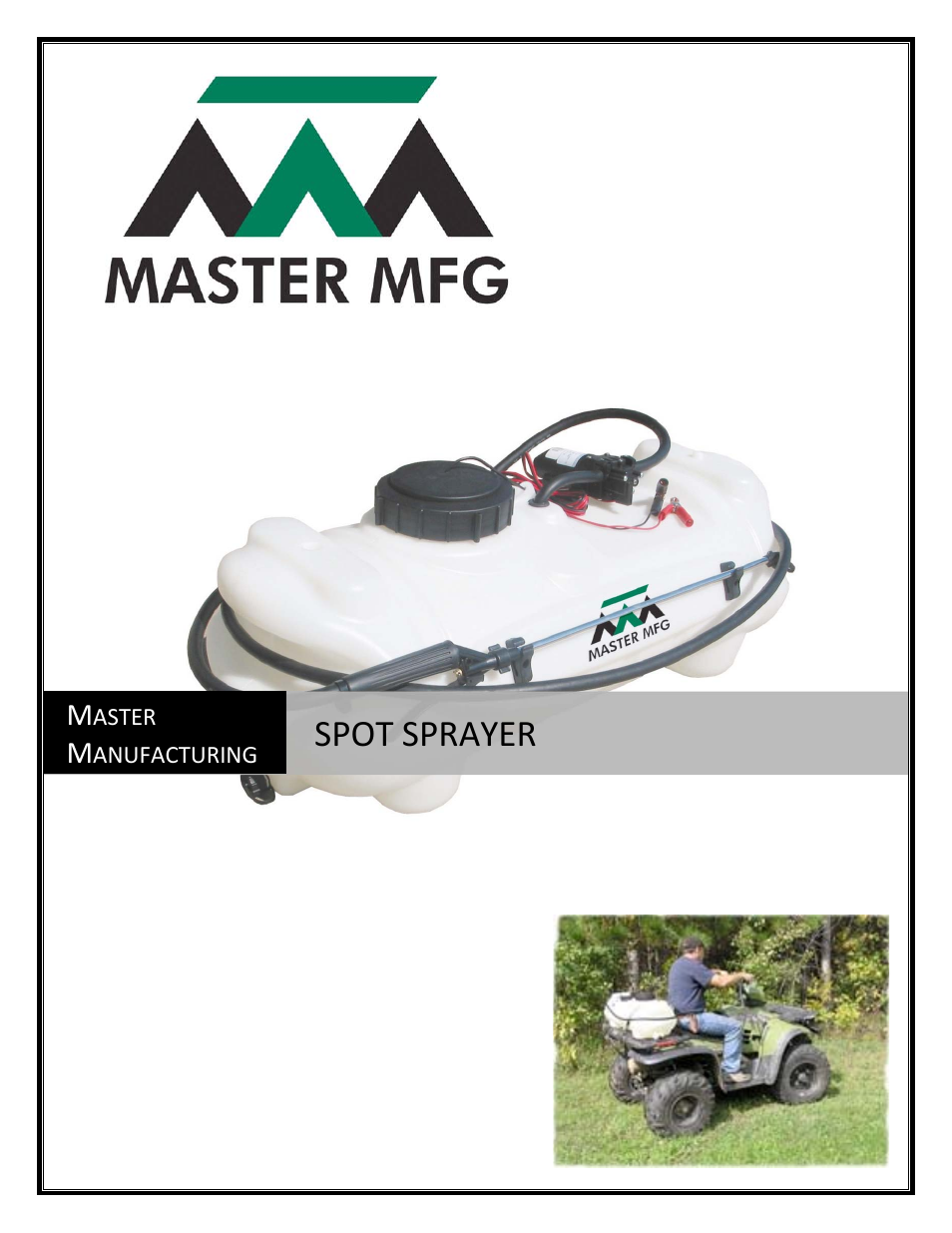 Master Manufacturing SPOT SPRAYER User Manual | 3 pages