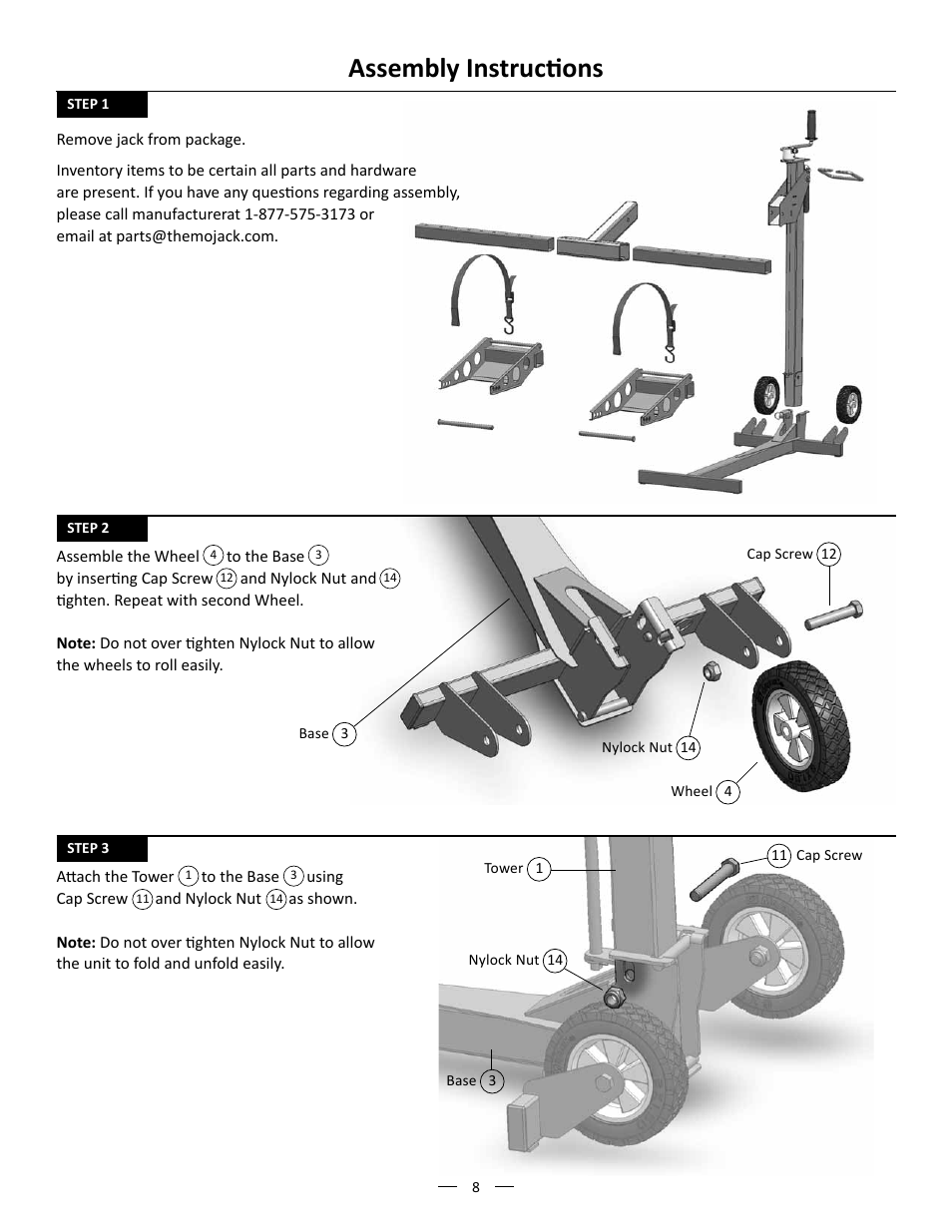 Assembly instructions | MoJack John Deere XD Lift User Manual | Page 8 / 24